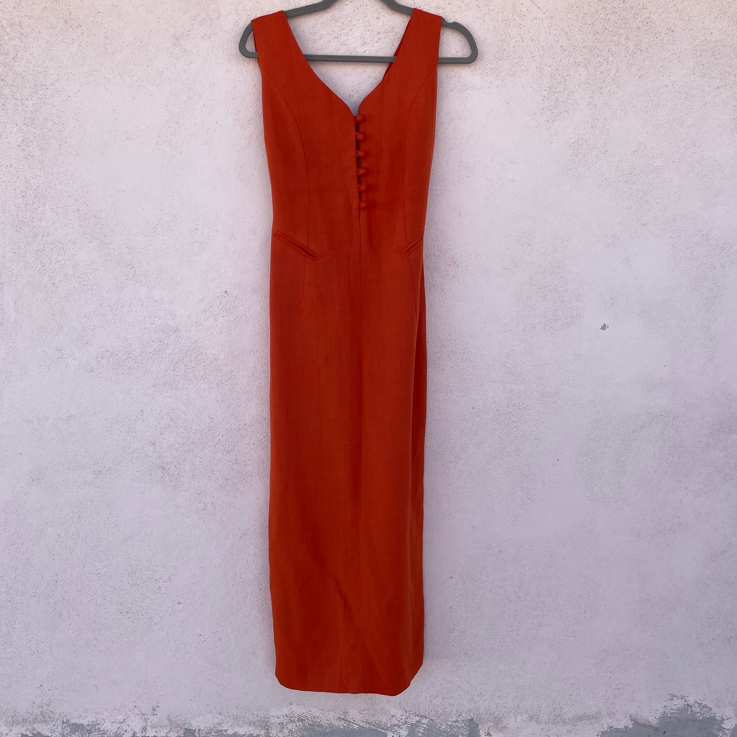 Abito arancio bottoncini