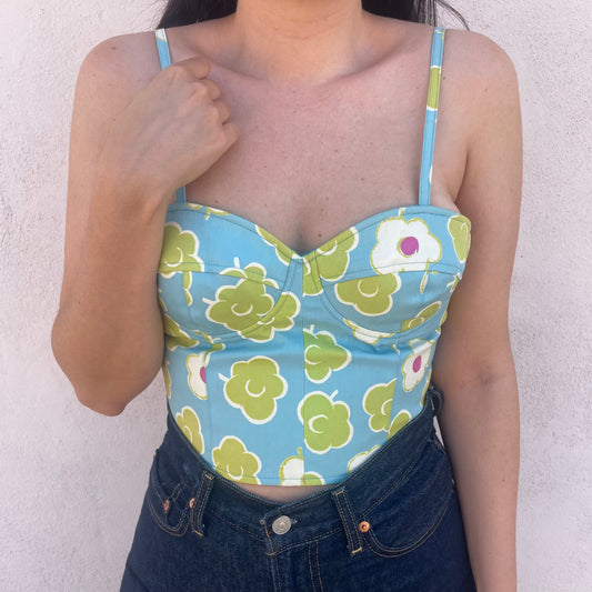 Top bustier fiorelloni