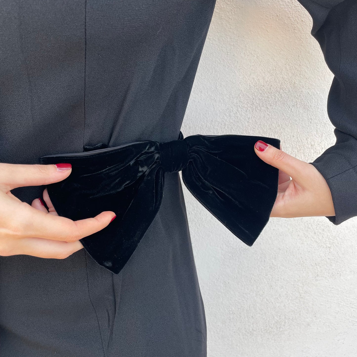 Blazer/mini abito nero fiocchi velluto