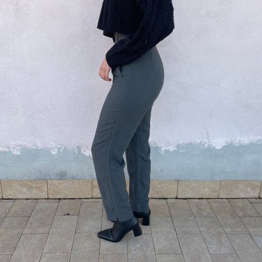 Pantaloni grigi vita alta
