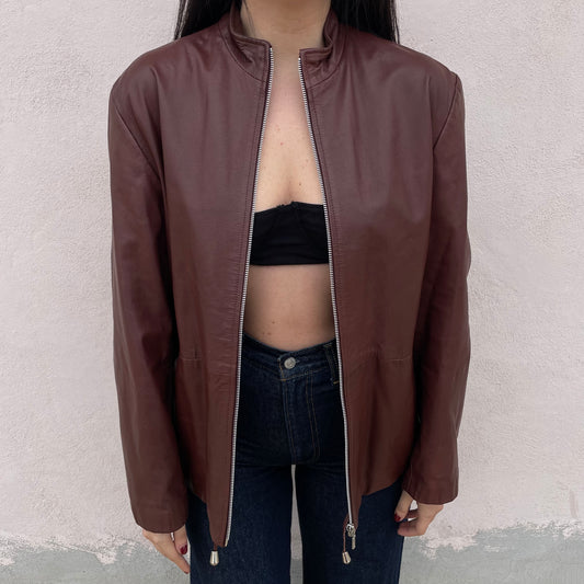 Giacca in pelle burgundy
