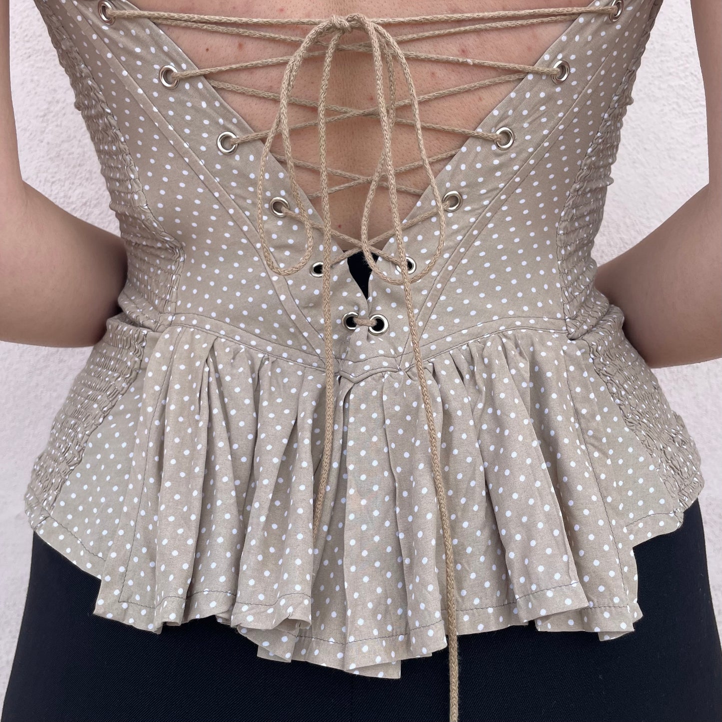 Bustier sabbia pois Malizia La Perla