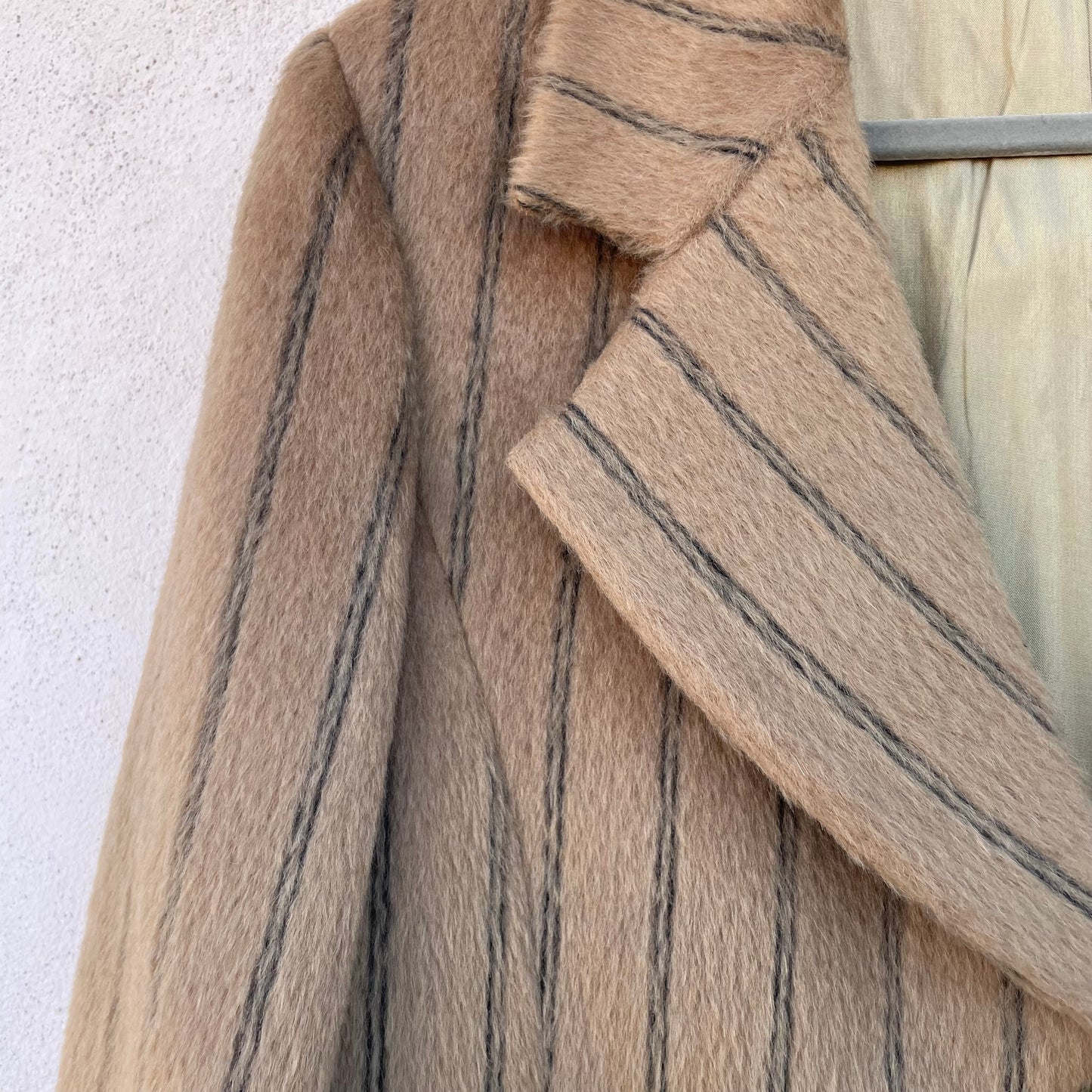 Cappotto cammello gessato