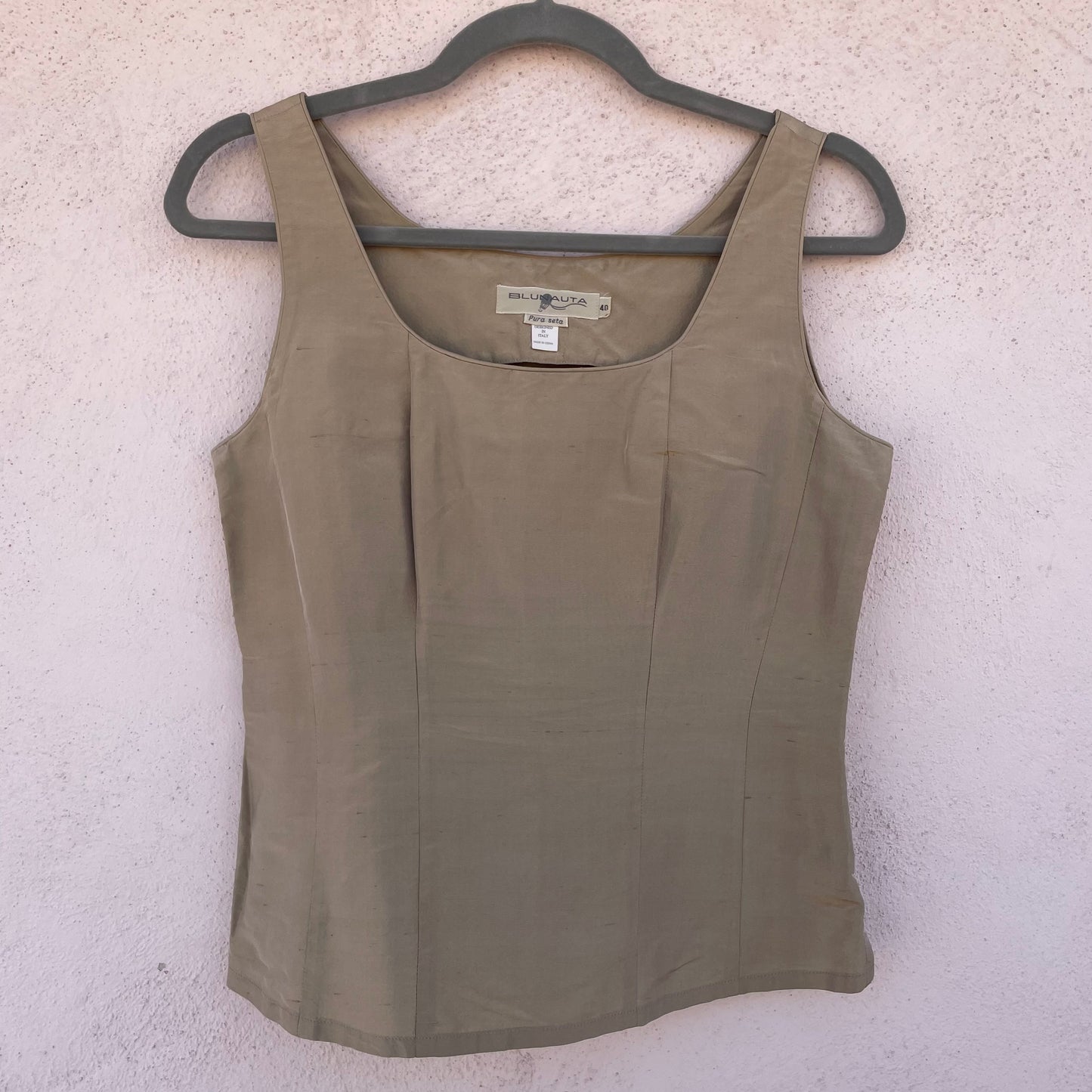 Top bustier sabbia in seta