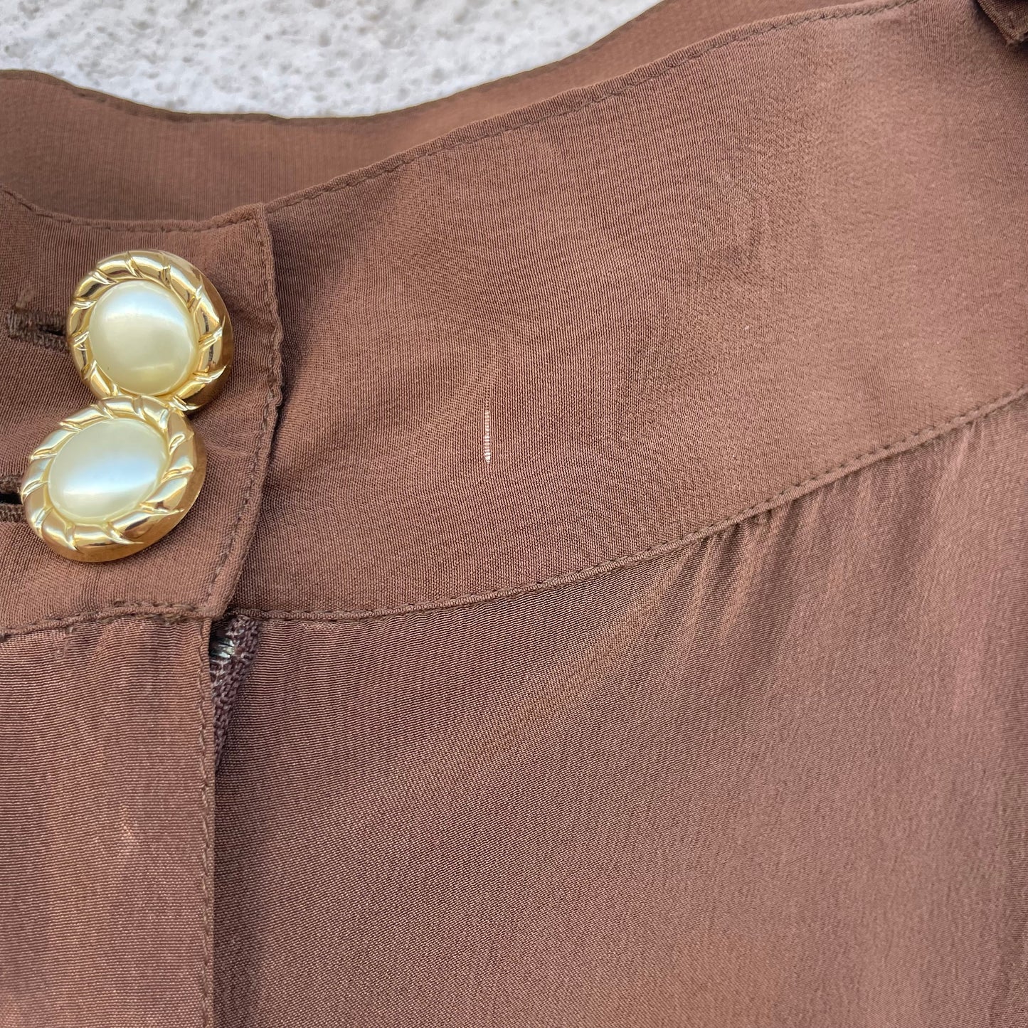 Pantaloni seta tabacco