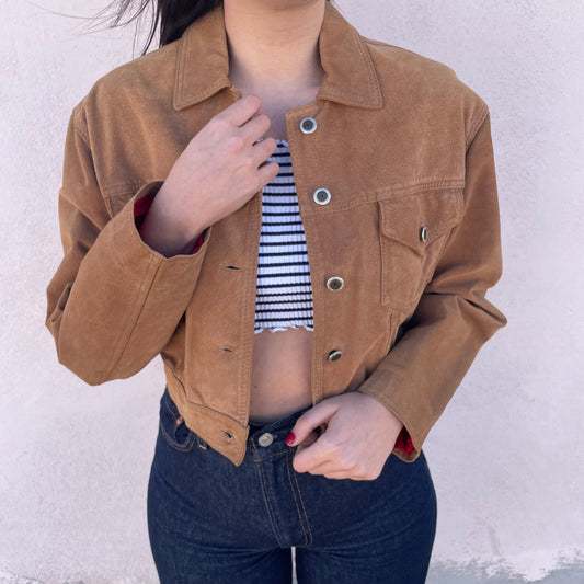 Giacca pelle cropped