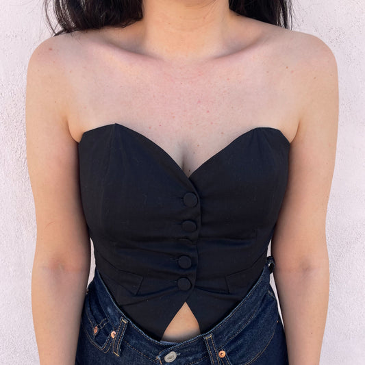 Top bustier nero