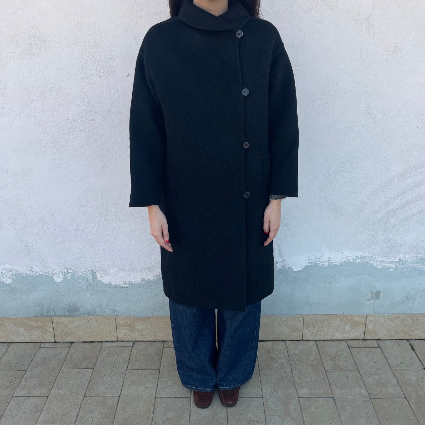 Cappotto alpaca nero