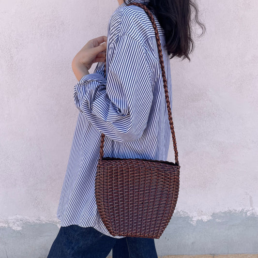 Borsa intrecciata pelle