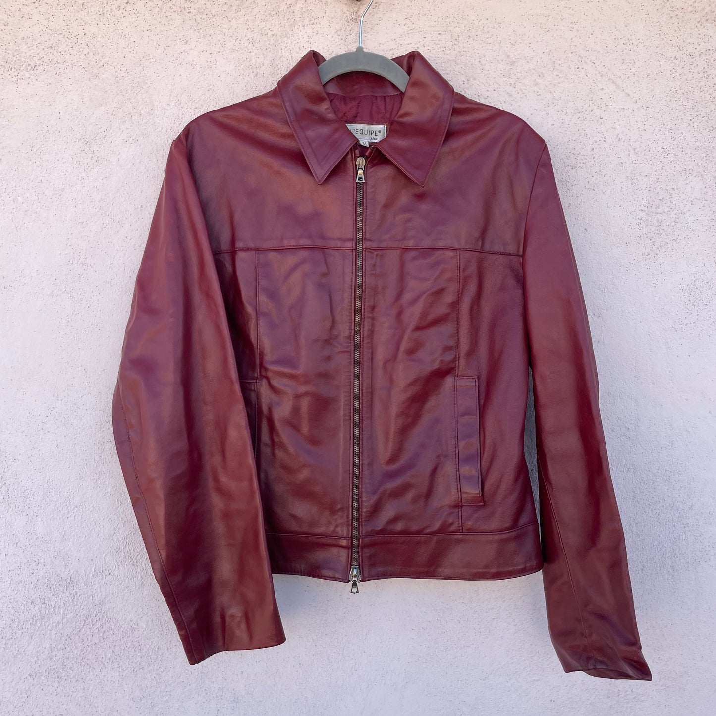 Giacca pelle bordeaux