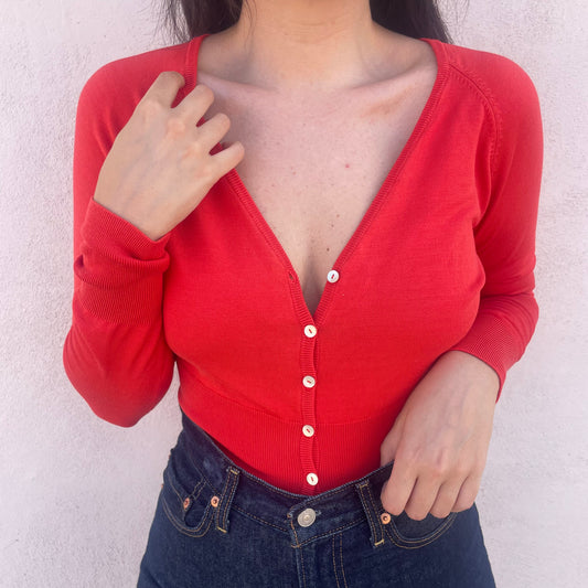 Cardi seta rosso