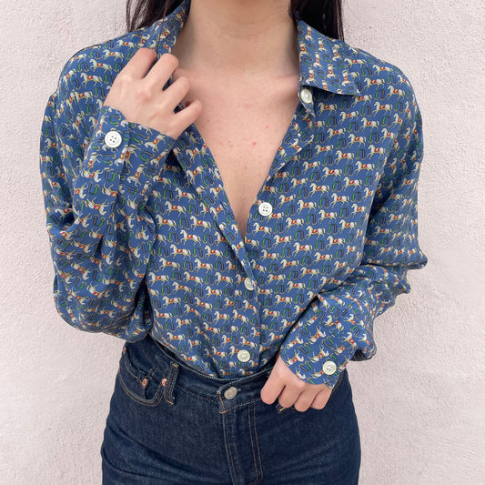 Camicia seta cavalli