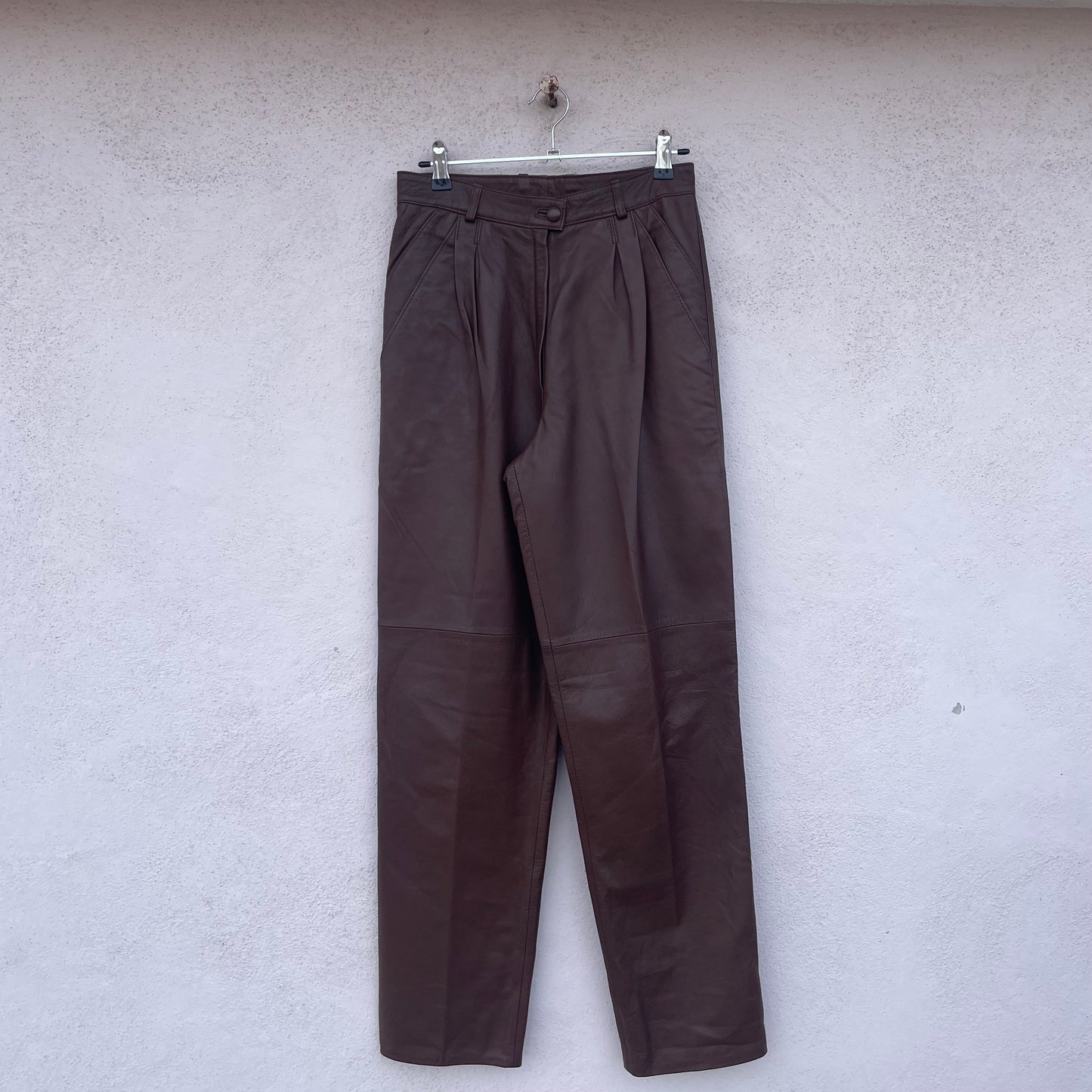 Pantaloni pelle marrone
