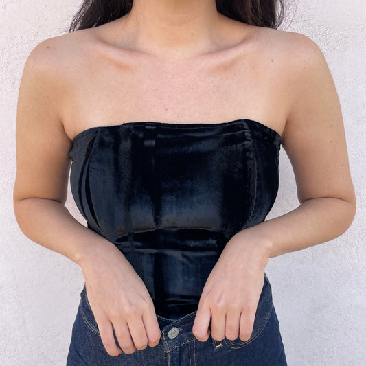 Top bustier velluto nero