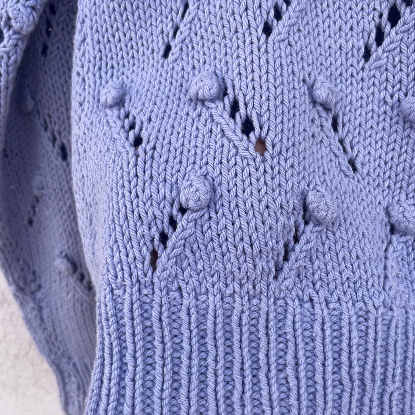 Golfino cotone handmade glicine