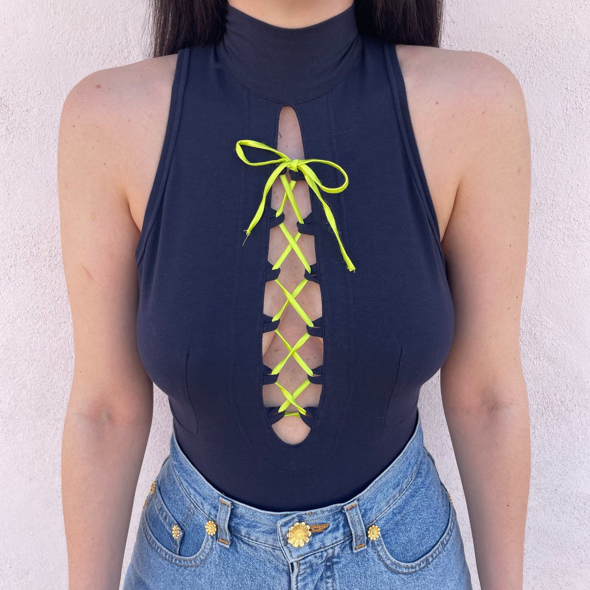 Body blu laccetto lime