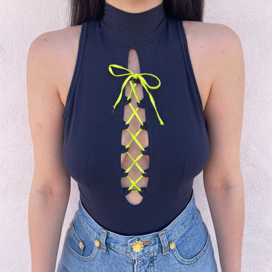 Body blu laccetto lime