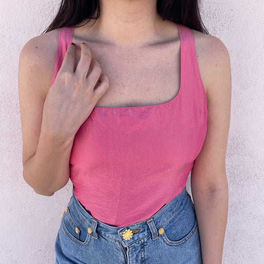 Top rosa seta