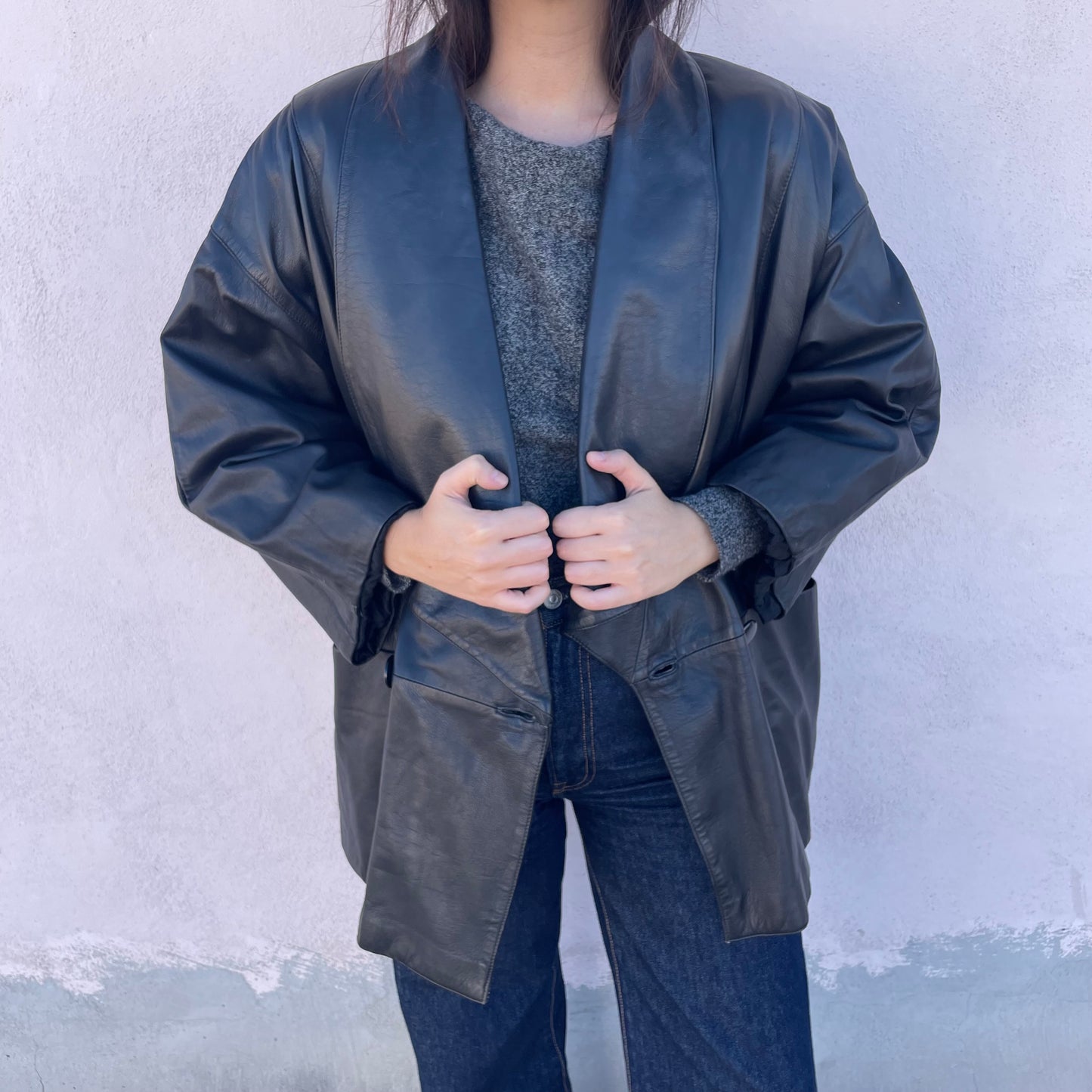 Cappotto in pelle trapuntato