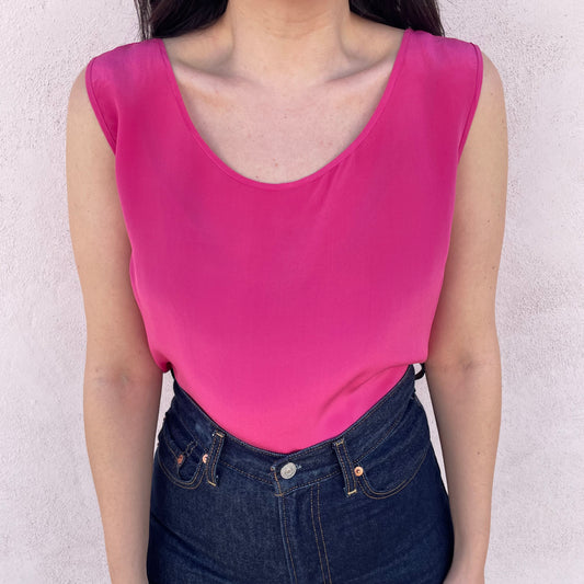 Top seta fucsia