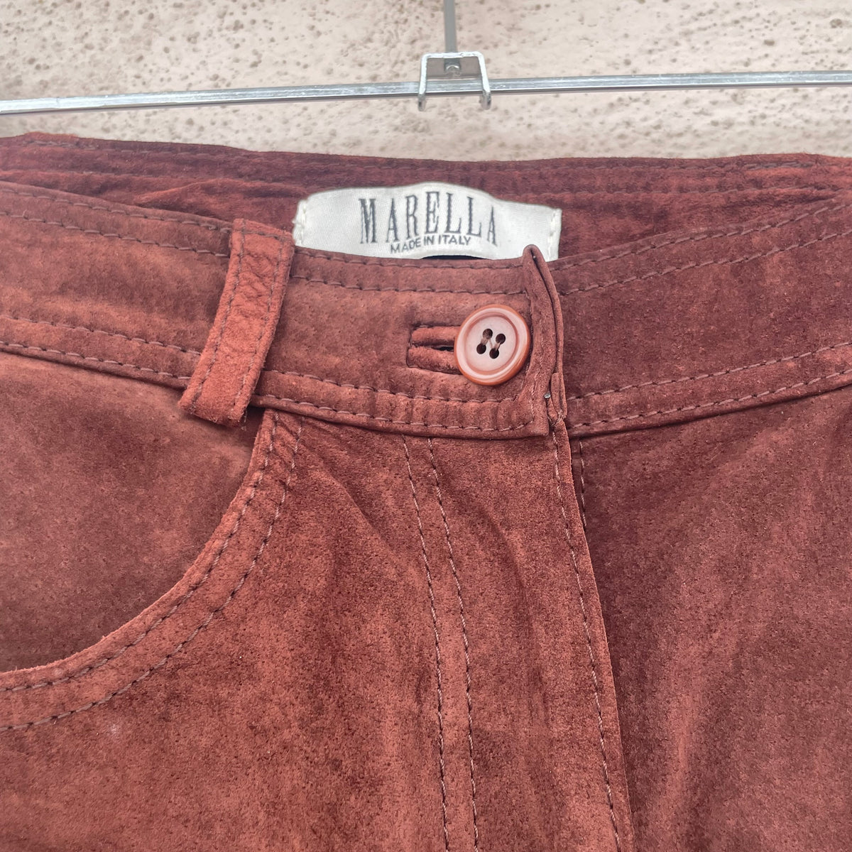 Pantaloni pelle tabacco Marella