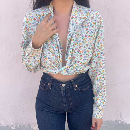 Camicia seta fiorellini