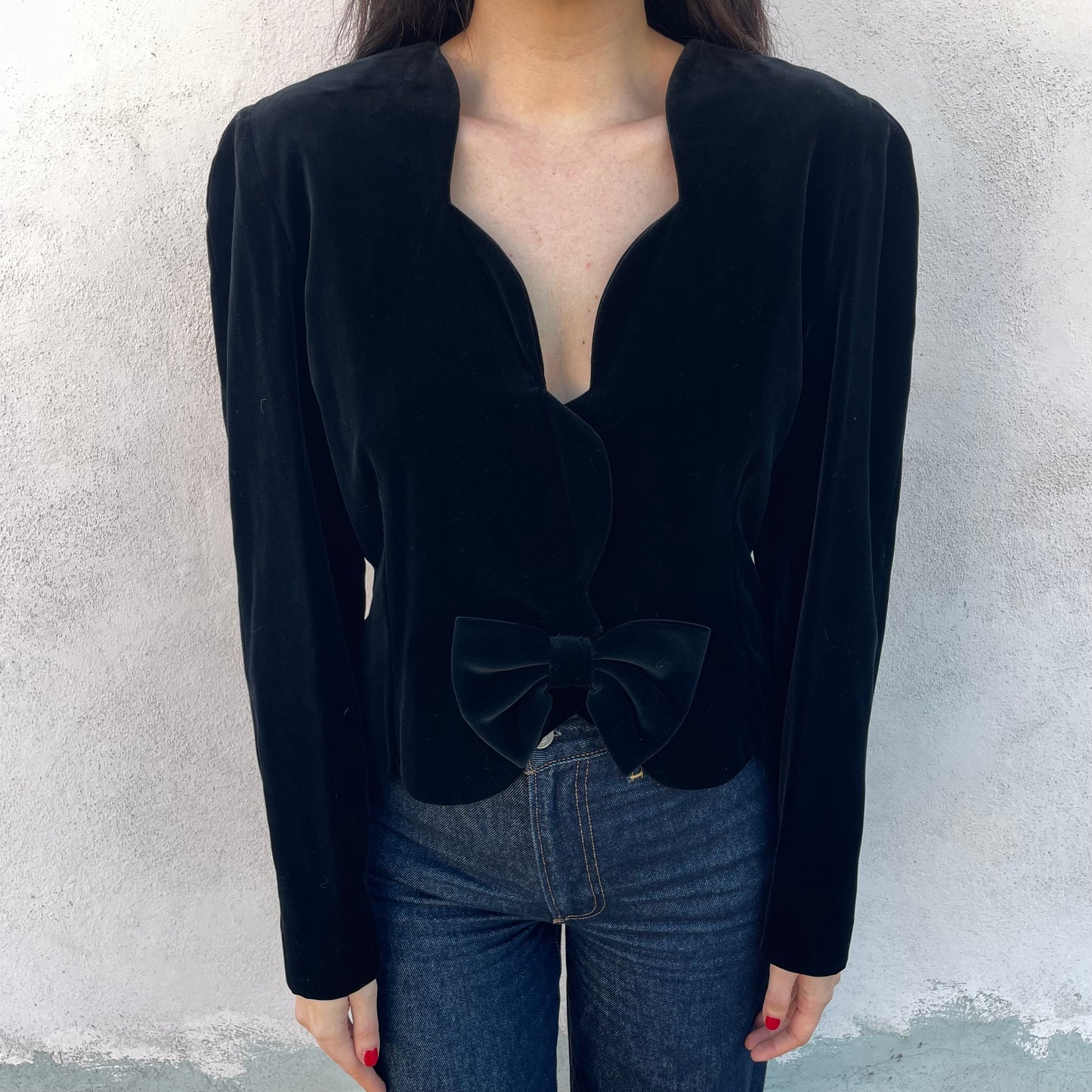 Blazer velluto fiocco