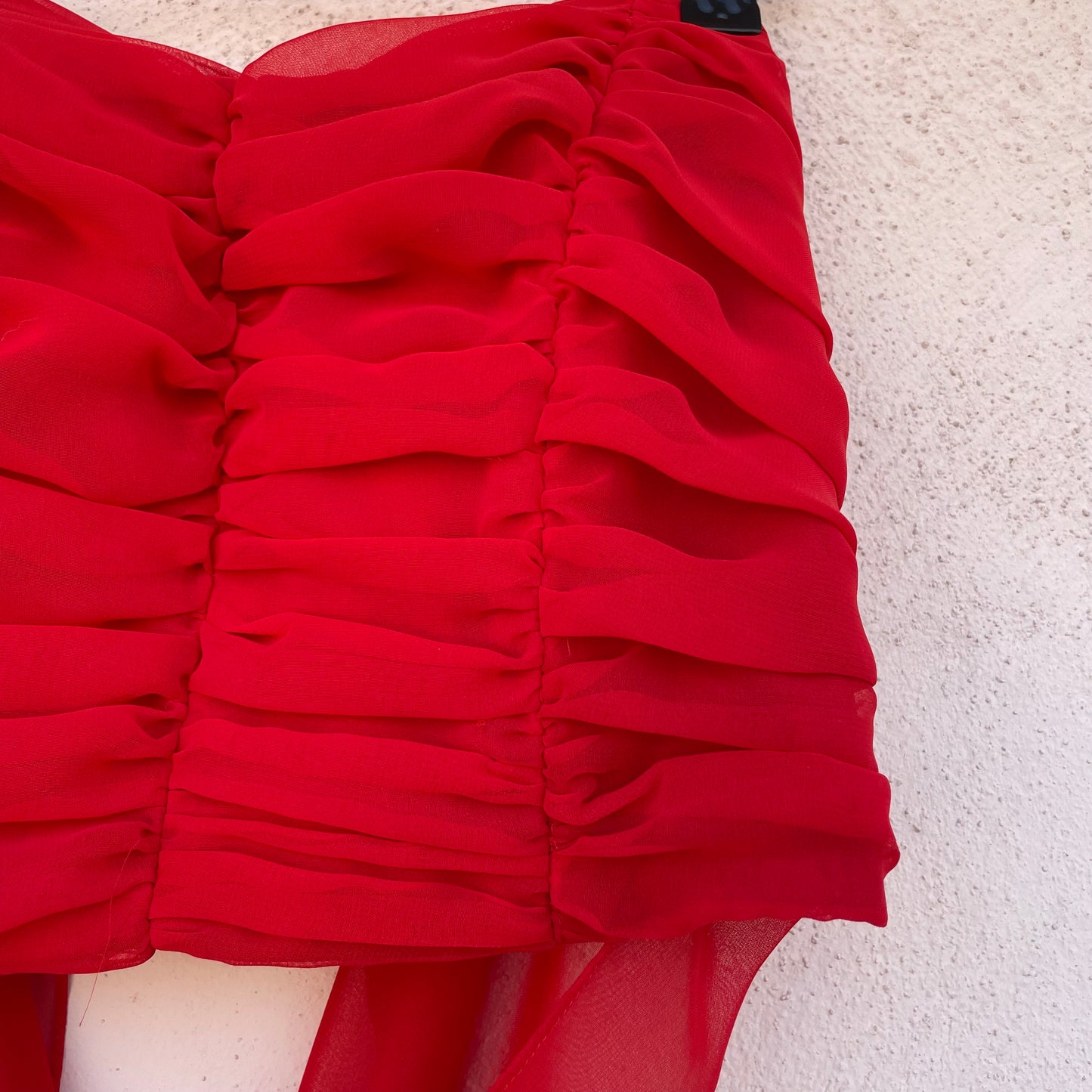 Top chiffon rosso