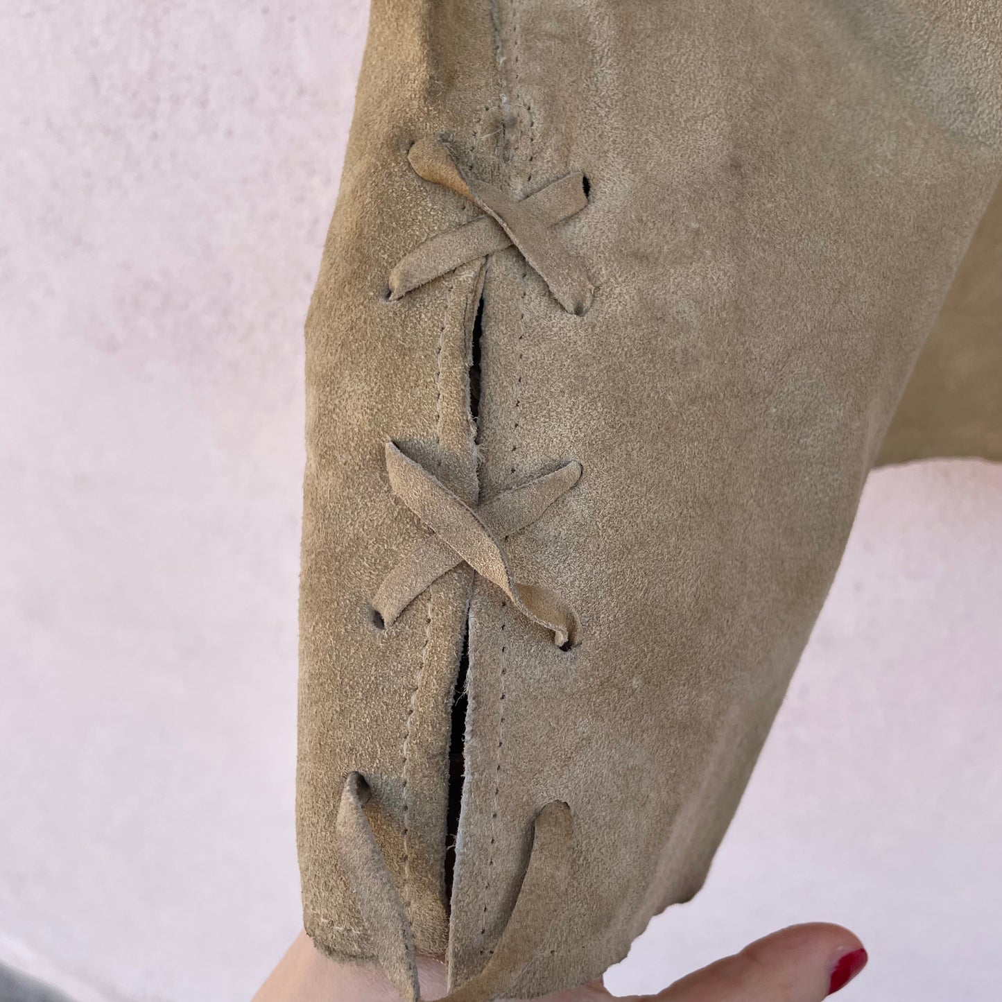 Giacca in pelle beige