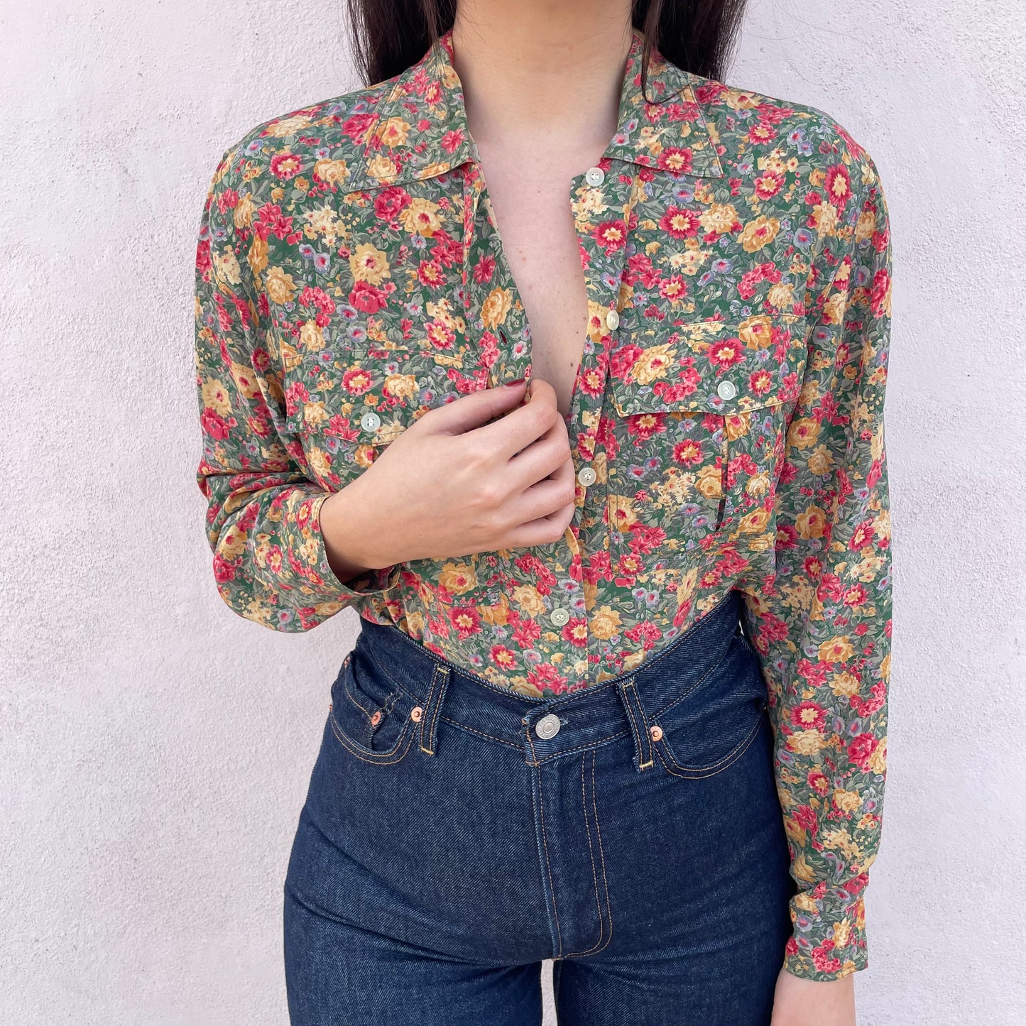 Camicia seta fiori