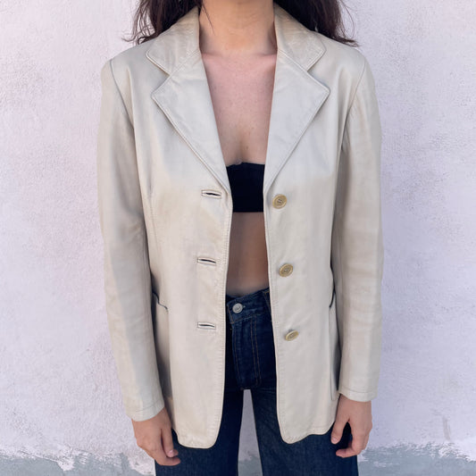 Blazer pelle beige