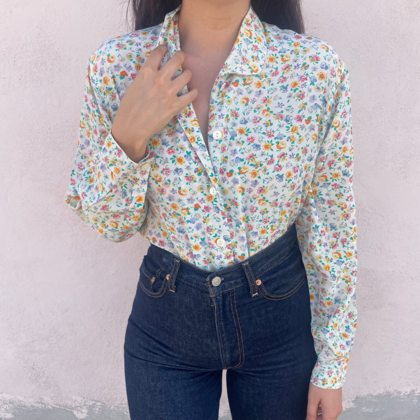 Camicia seta fiorellini