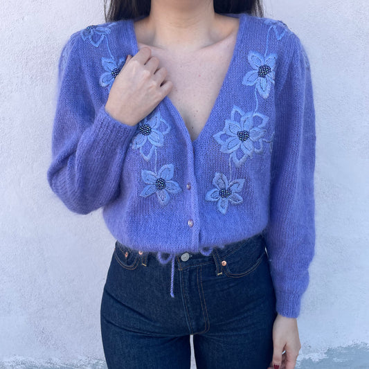 Cardigan glicine fiori