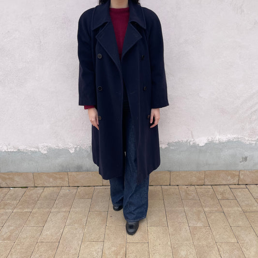 Cappotto doppiopetto blu