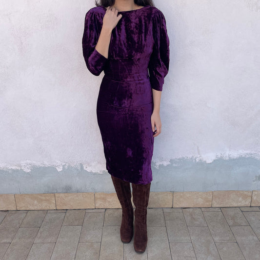 Abito velluto viola