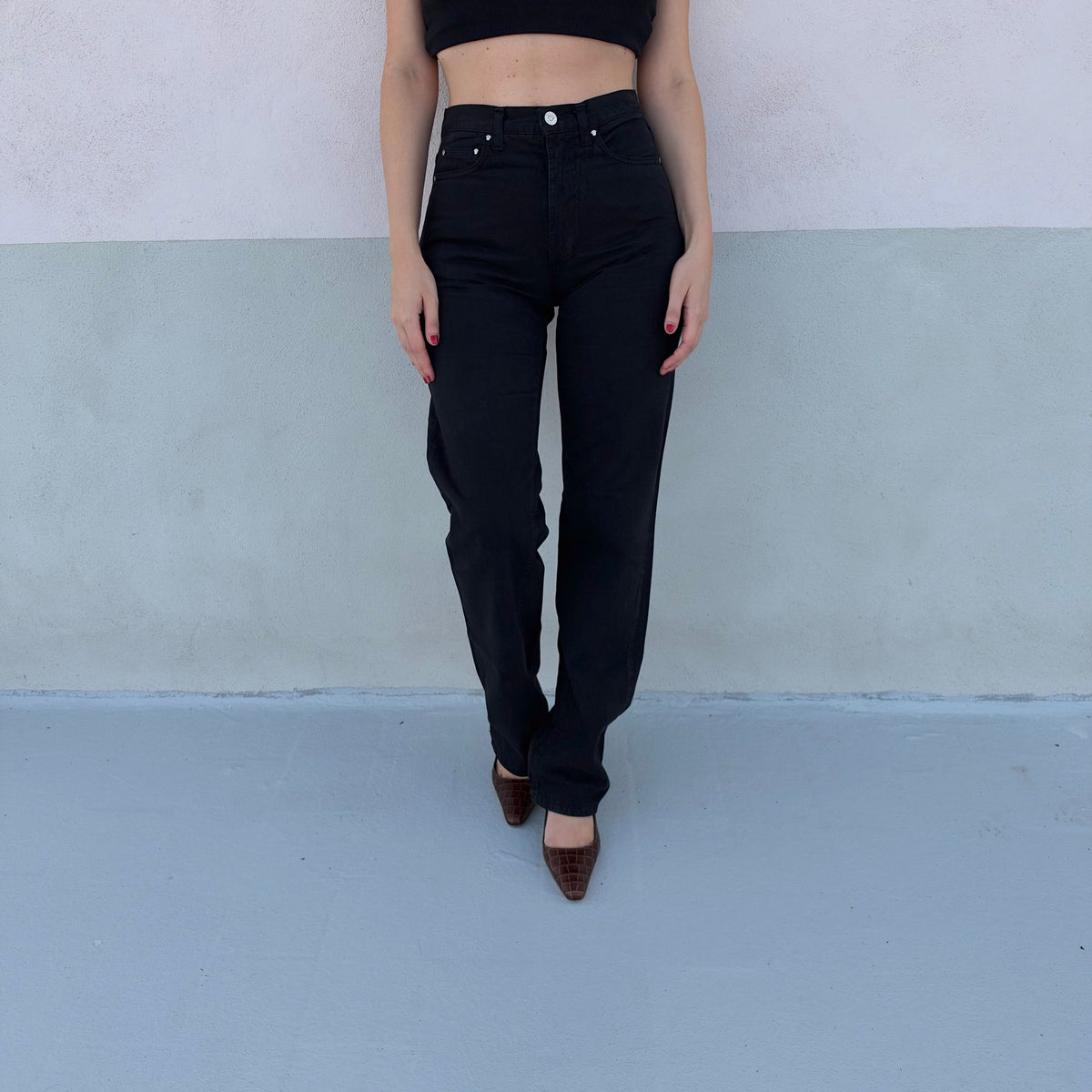 Jeans neri Versace
