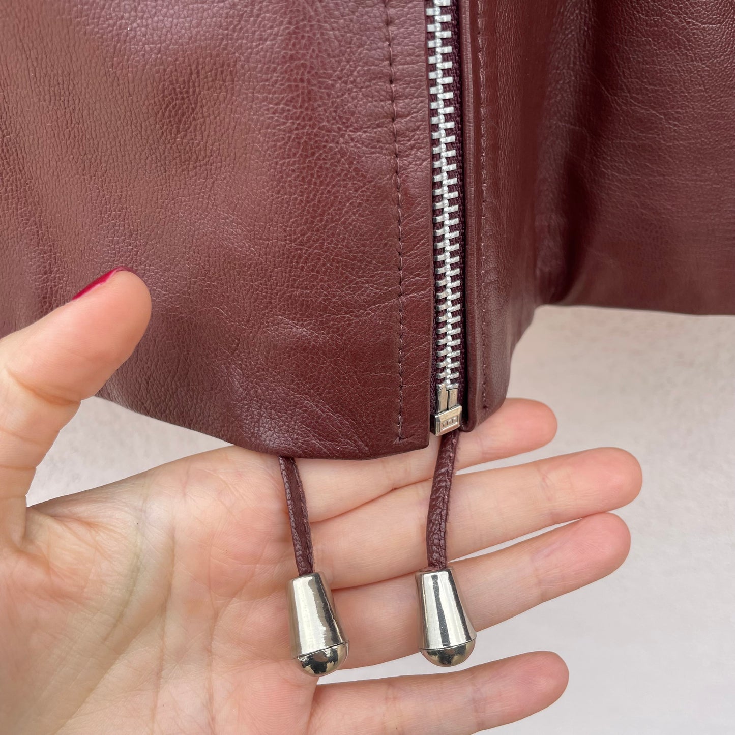 Giacca in pelle burgundy