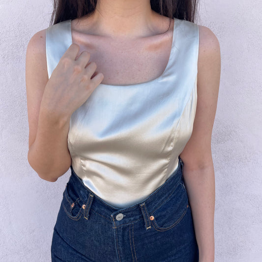 Top seta champagne