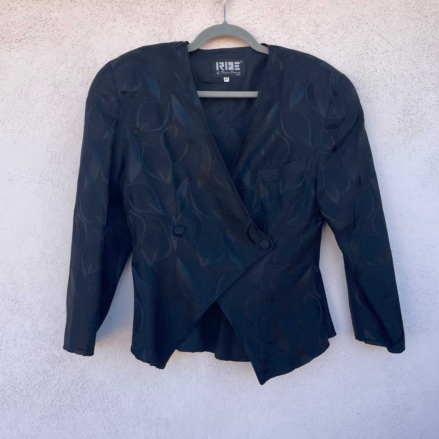 Blazer nero foglie