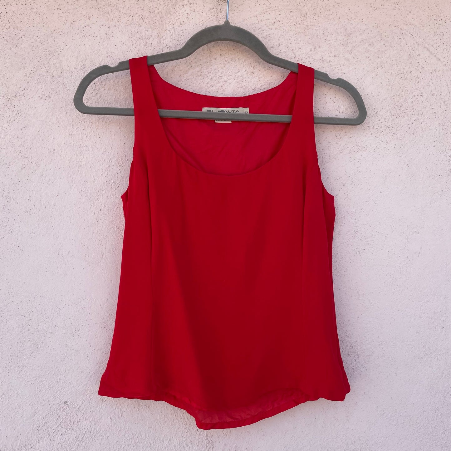 Top rosso seta
