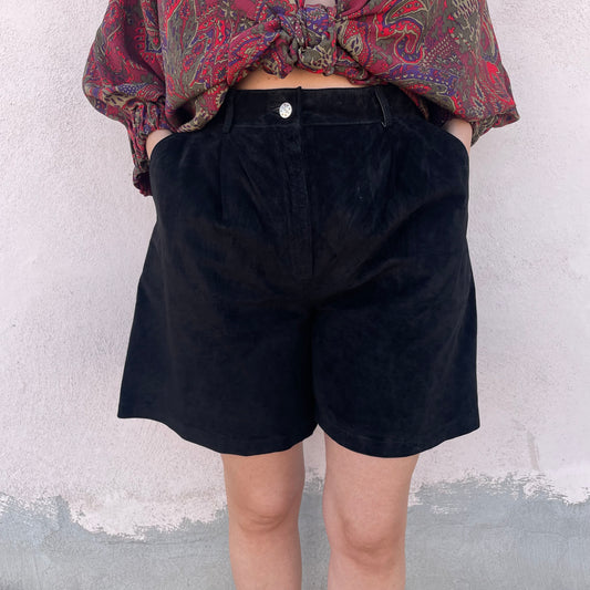 Shorts scamosciati neri