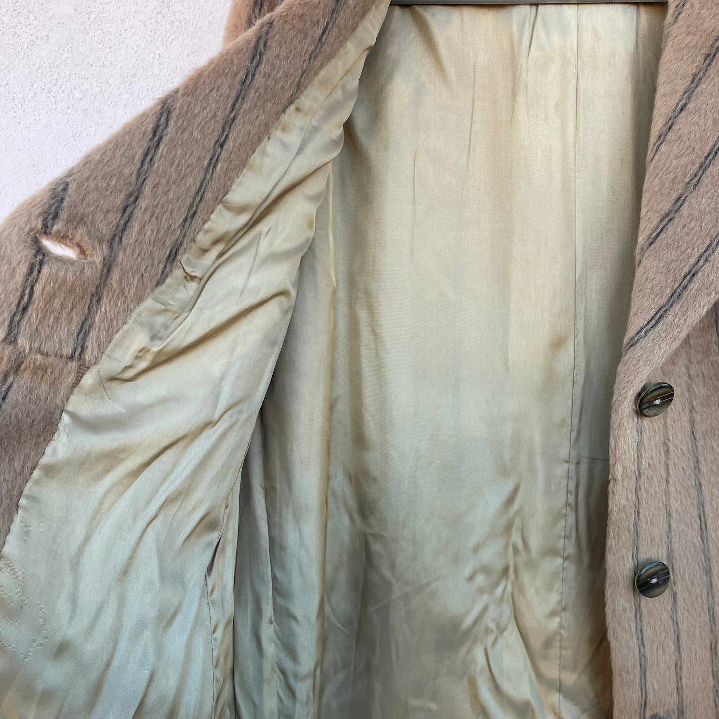 Cappotto cammello gessato