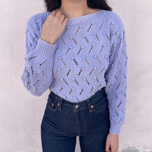 Golfino cotone handmade glicine