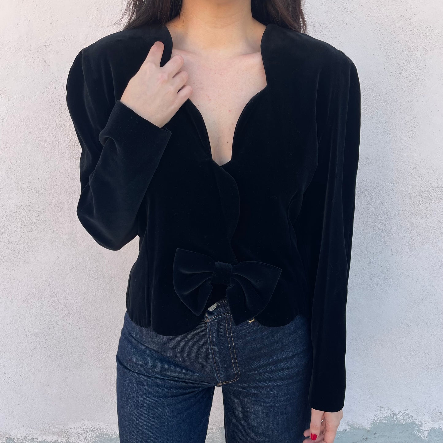 Blazer velluto fiocco