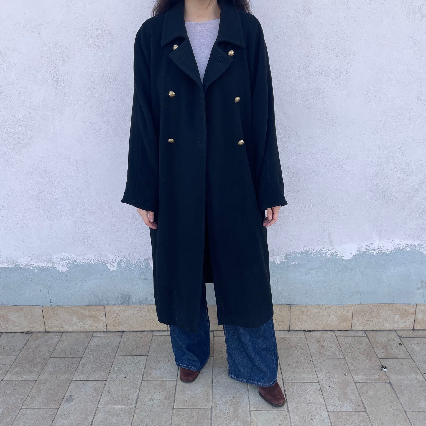 Cappotto doppiopetto nero