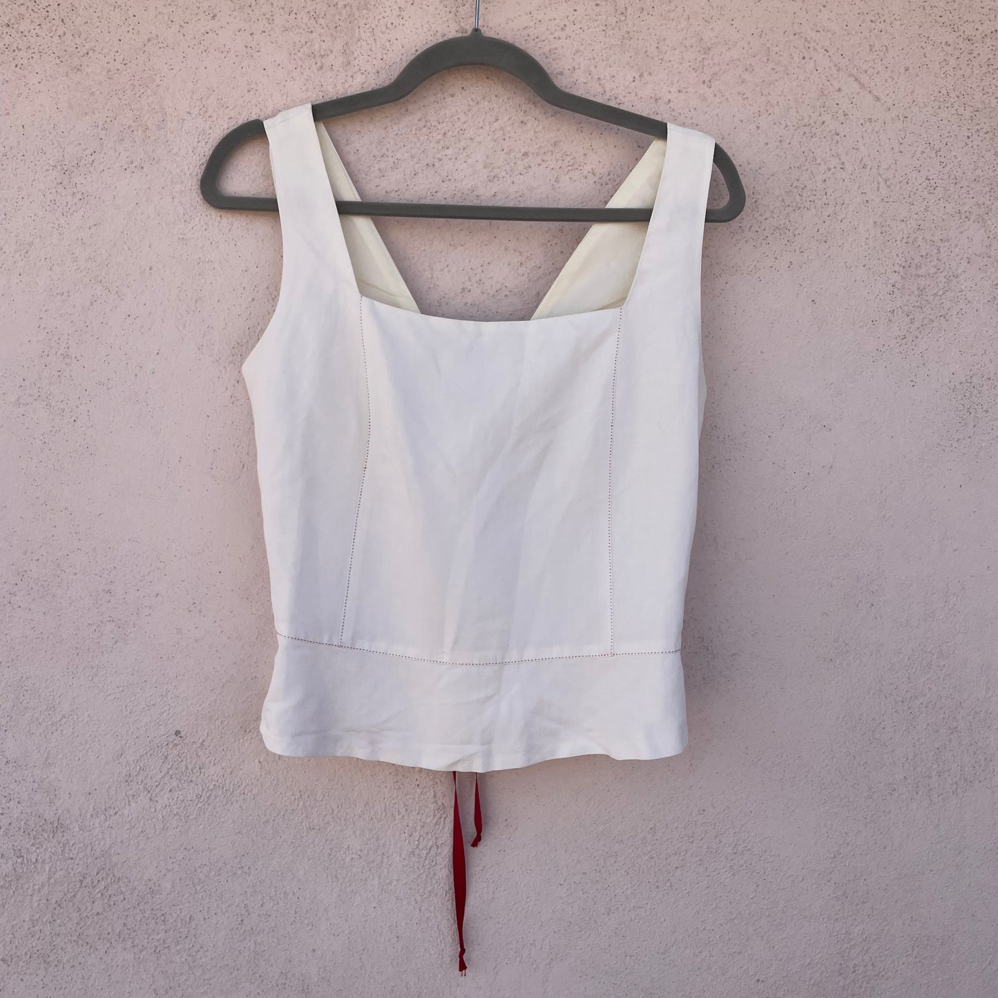 Bustier bianco corsetto ciliegia