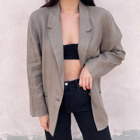 Blazer lino tortora