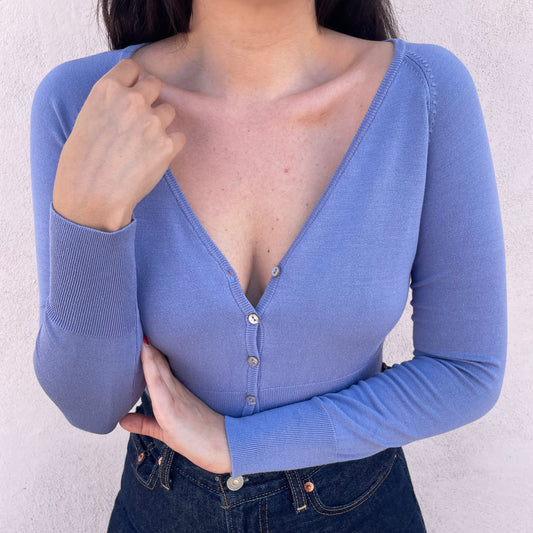 Cardi seta glicine
