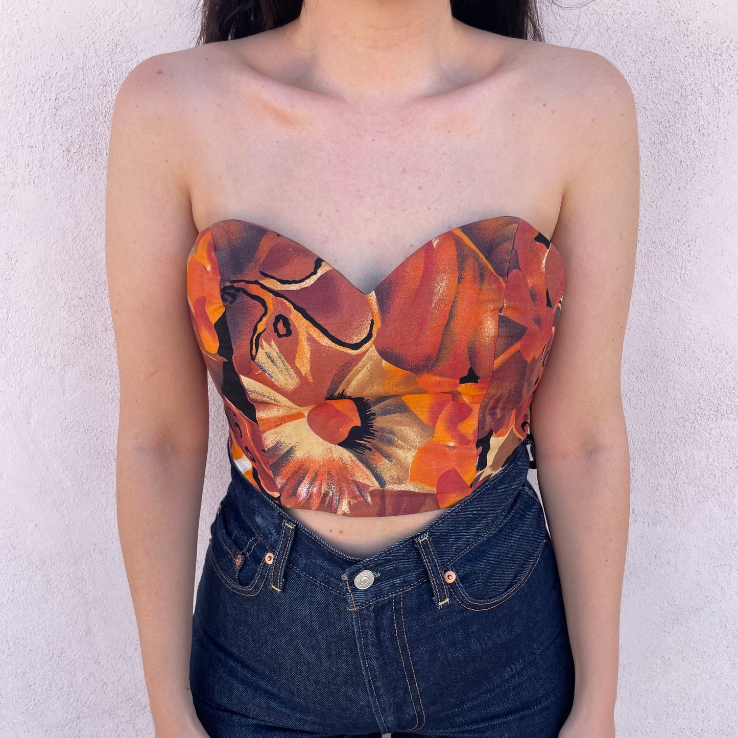 Top bustier ruggine