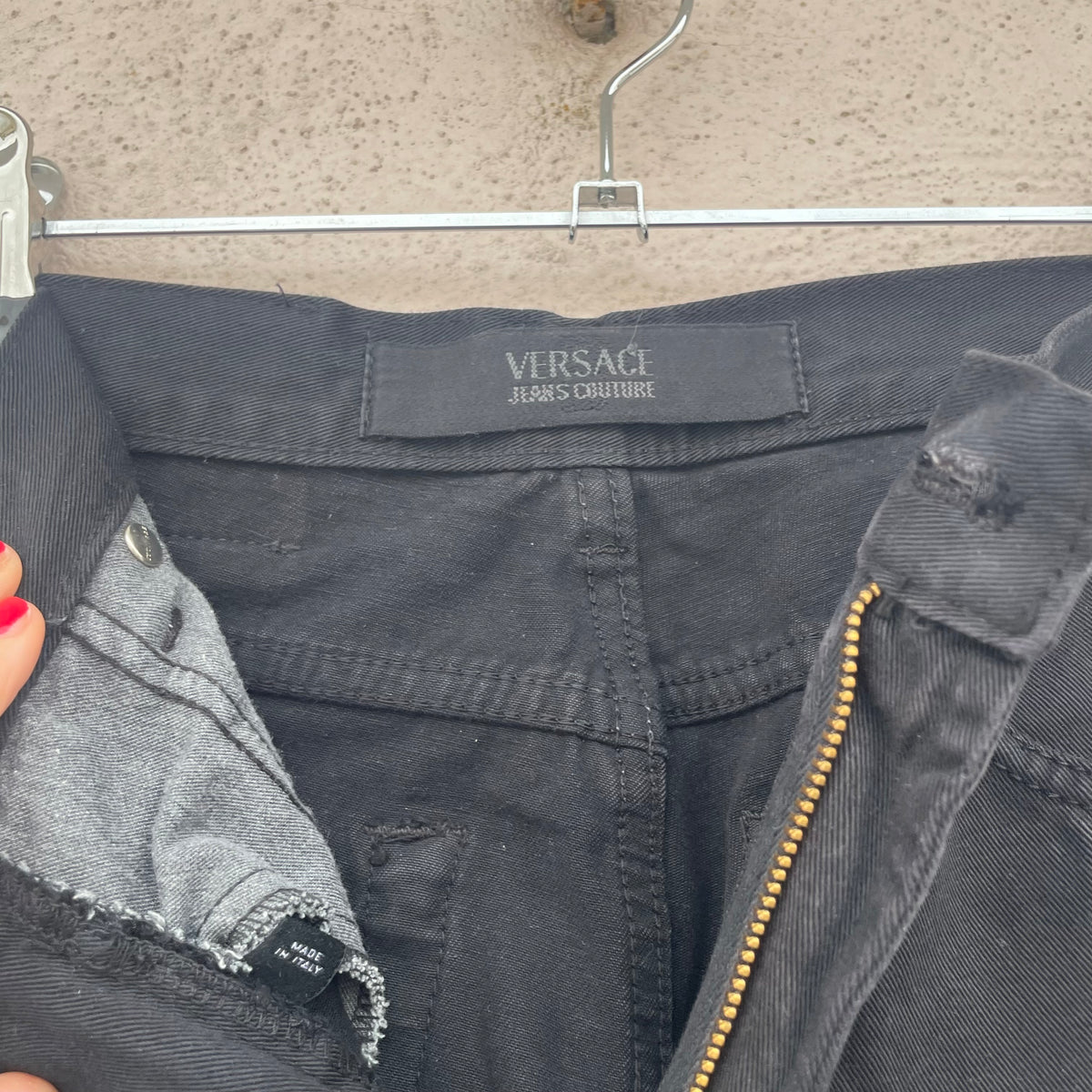 Jeans neri Versace